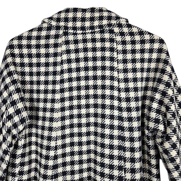 VTG 1960s Peerless 100% Wool Coat Black White Check Houndstooth Mod Midi Medium - Picture 8 of 15